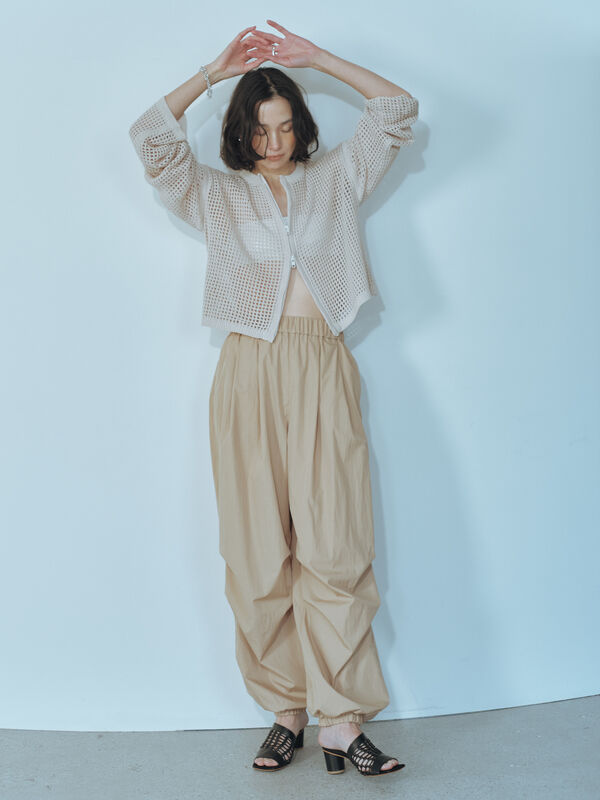 セール】 メッシュニットジップカーディガン（チャコールグレー