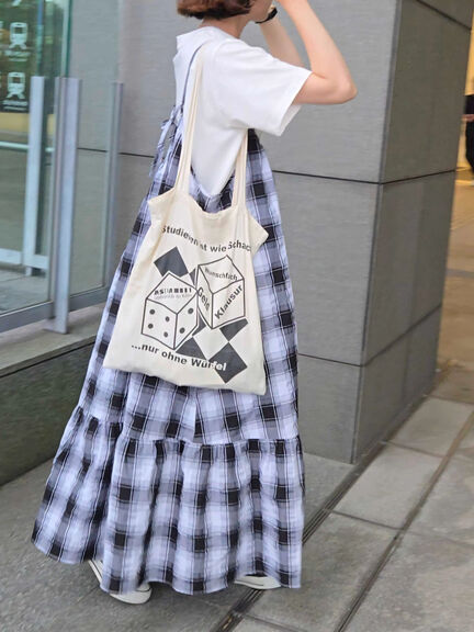 シャーリングチェックキャミワンピース（オフホワイト/ブラウン）｜sm2rhythm（サマンサモスモス リズム）通販