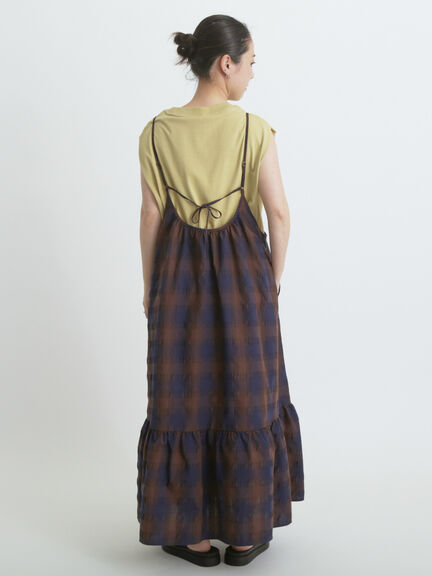 シャーリングチェックキャミワンピース（オフホワイト/ブラウン）｜sm2rhythm（サマンサモスモス リズム）通販