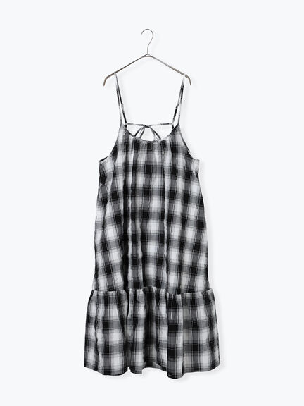 シャーリングチェックキャミワンピース（オフホワイト/ブラウン）｜sm2rhythm（サマンサモスモス リズム）通販