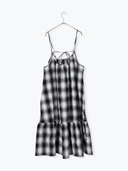 シャーリングチェックキャミワンピース（オフホワイト/ブラウン）｜sm2rhythm（サマンサモスモス リズム）通販