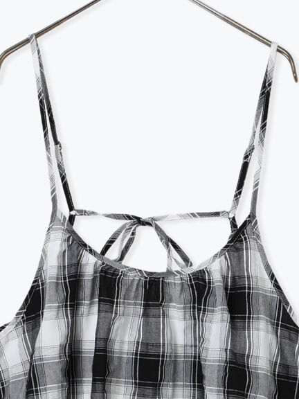 シャーリングチェックキャミワンピース（オフホワイト/ブラウン）｜sm2rhythm（サマンサモスモス リズム）通販