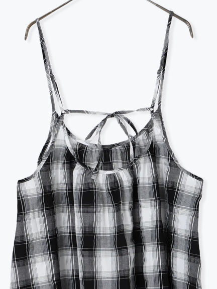 シャーリングチェックキャミワンピース（オフホワイト/ブラウン）｜sm2rhythm（サマンサモスモス リズム）通販