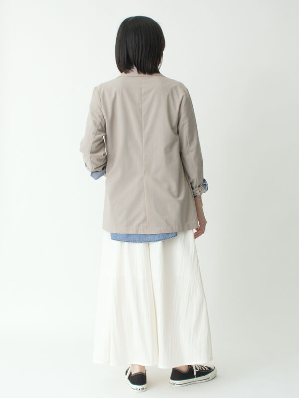 セール】 リネン混ジャケット(セットアップ可)（ブラック/ライト