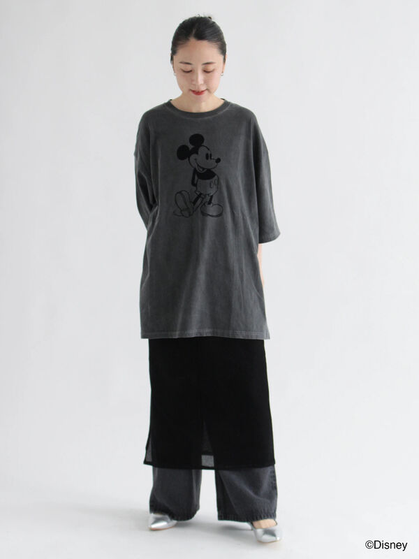 GOOD ROCK SPEED】MICKEY MOUSE Tシャツ（チャコールグレー/ブラウン