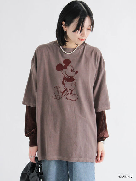 【GOOD ROCK SPEED】MICKEY MOUSE Tシャツ（チャコールグレー/ブラウン）｜sm2rhythm（サマンサモスモス リズム）通販