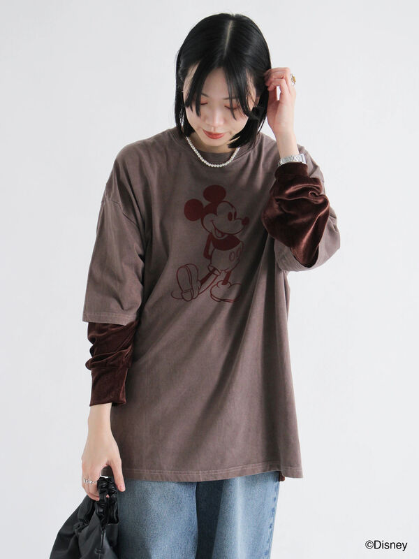 セール】 【GOOD ROCK SPEED】MICKEY MOUSE Tシャツ（チャコールグレー