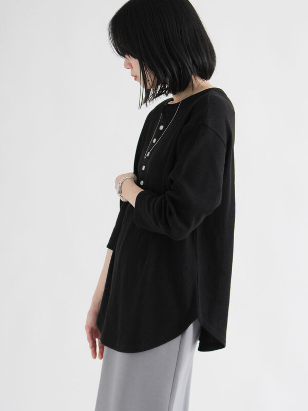 forme/フォルム ヘンリーネックリブカットソー 2枚セット ノベルティ付き GeeRA｜前後2WAYシアースラブヘンリーネックカットソー