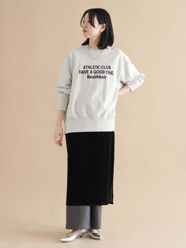 _uiページ セール】 【Healthknit】ロゴクルーネックプルオーバー（ブラック