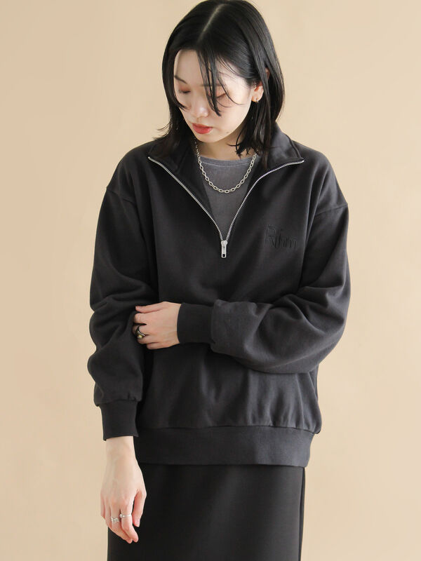 トップス 9292 セール】 【Healthknit】ハーフジッププルオーバー（ブラック/ボルドー