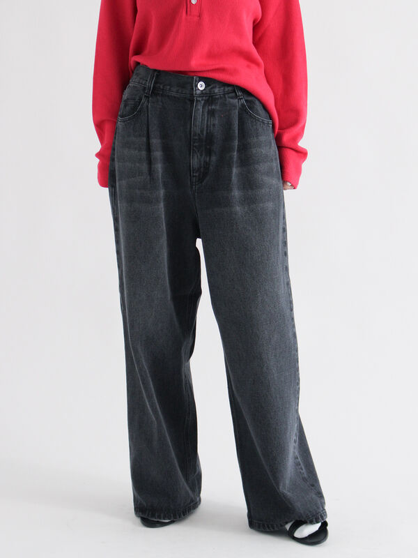 セール】 デニムタックパンツ（グレー/ブルー/ボトムス/パンツ