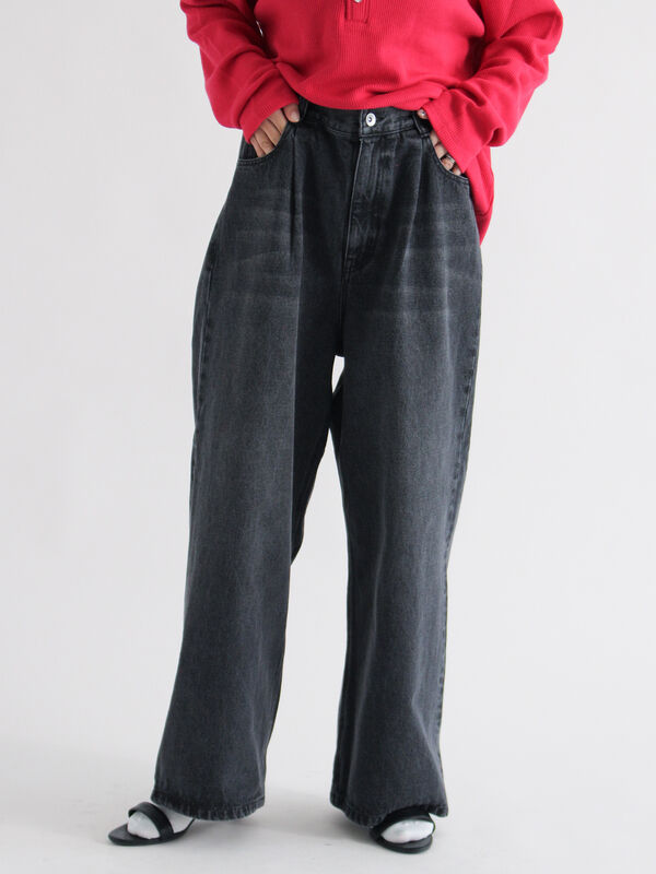 セール】 デニムタックパンツ（グレー/ブルー/ボトムス/パンツ