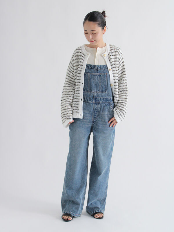 セール】 デニムサロペット（グレー/ブルー/ワンピース/サロペット