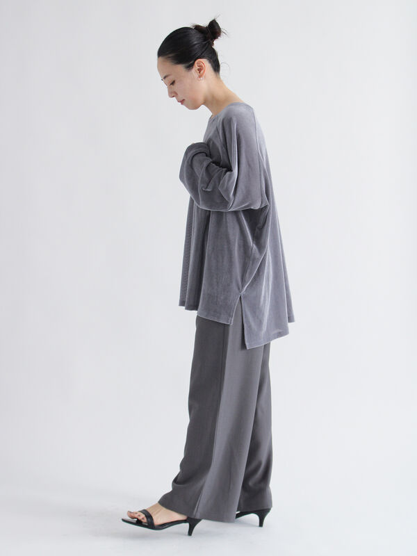 ★新品　ベージュみじん格子の単　m4223 ストライプorドット柄コットンリネンイージーワイドパンツ [M4223