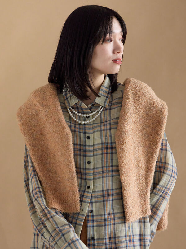 セール】 シアーチェックシャツ（ブラック/イエロー/キナリ/トップス