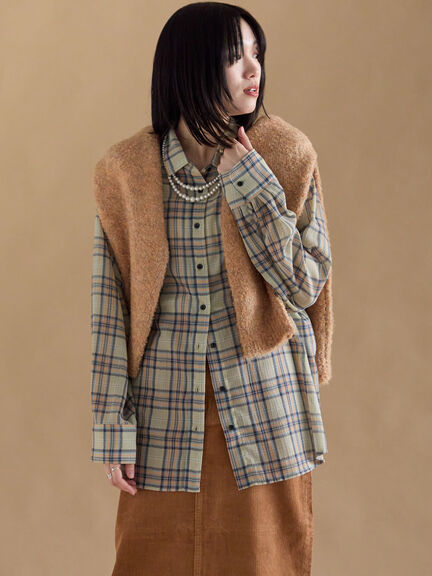 シアーチェックシャツ（ブラック/イエロー/キナリ）｜sm2rhythm（サマンサモスモス リズム）通販