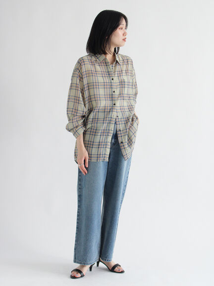 シアーチェックシャツ（ブラック/イエロー/キナリ）｜sm2rhythm（サマンサモスモス リズム）通販