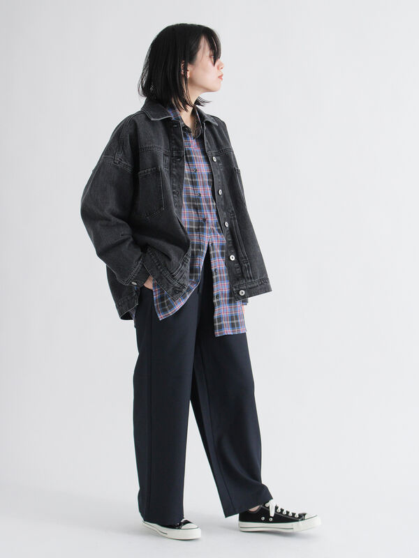 セール】 シアーチェックシャツ（ブラック/イエロー/キナリ/トップス