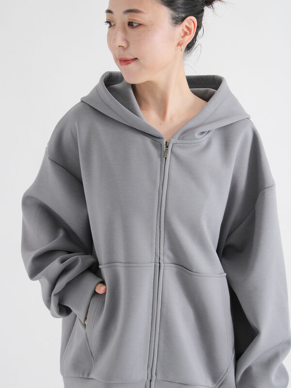 グレーとイエローのジッパーパーカー トムス ジップアップライトパーカー カナリアイエロー XL 00217