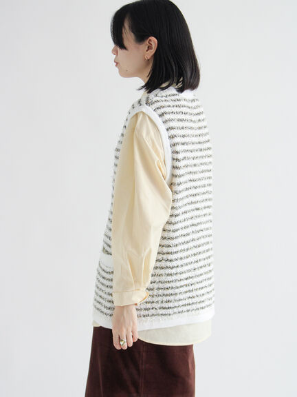 ツイード風ニットジレ（オフホワイト/ブラック/ネイビー）｜sm2rhythm（サマンサモスモス リズム）通販