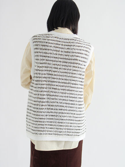 ツイード風ニットジレ（オフホワイト/ブラック/ネイビー）｜sm2rhythm（サマンサモスモス リズム）通販