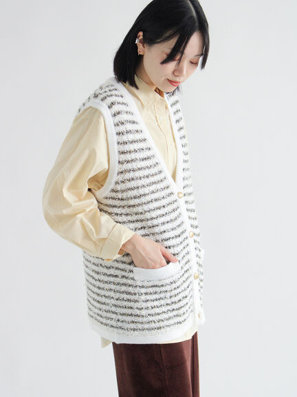 ツイード風ニットジレ（オフホワイト/ブラック/ネイビー）｜sm2rhythm（サマンサモスモス リズム）通販