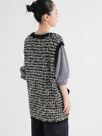 ツイード風ニットジレ（オフホワイト/ブラック/ネイビー）｜sm2rhythm（サマンサモスモス リズム）通販