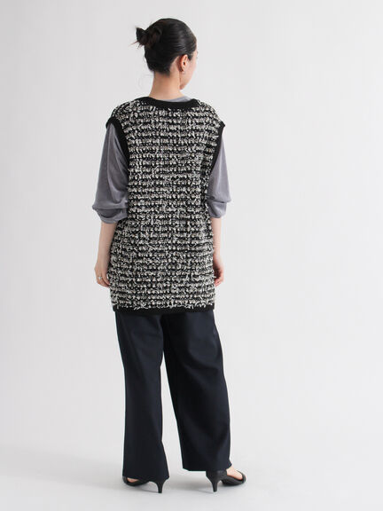 ツイード風ニットジレ（オフホワイト/ブラック/ネイビー）｜sm2rhythm（サマンサモスモス リズム）通販