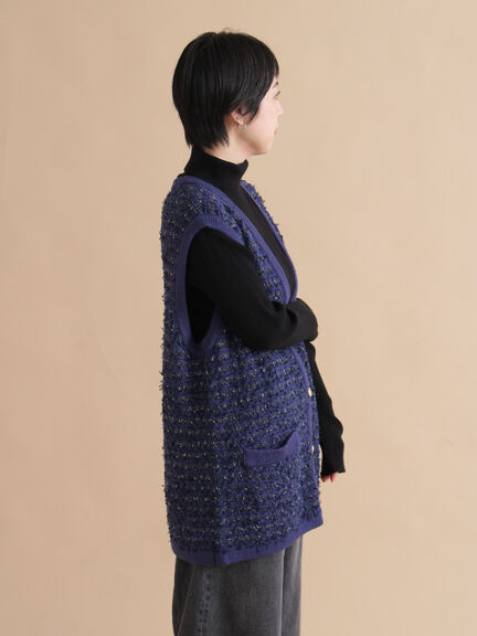 ツイード風ニットジレ（オフホワイト/ブラック/ネイビー）｜sm2rhythm（サマンサモスモス リズム）通販