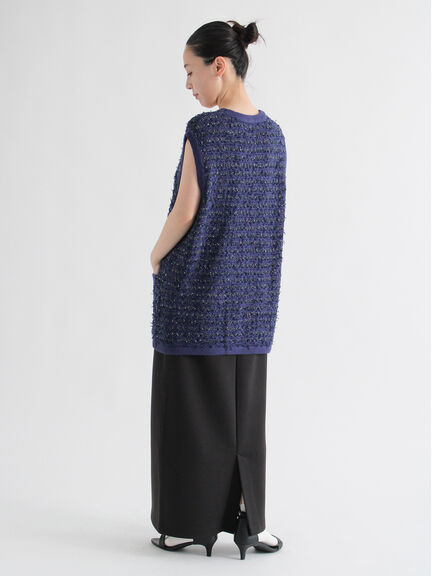 ツイード風ニットジレ（オフホワイト/ブラック/ネイビー）｜sm2rhythm（サマンサモスモス リズム）通販