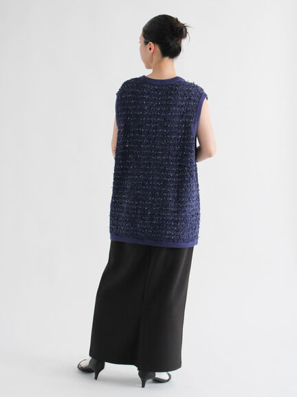 ツイード風ニットジレ（オフホワイト/ブラック/ネイビー）｜sm2rhythm（サマンサモスモス リズム）通販