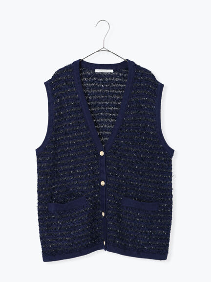 ツイード風ニットジレ（オフホワイト/ブラック/ネイビー）｜sm2rhythm（サマンサモスモス リズム）通販