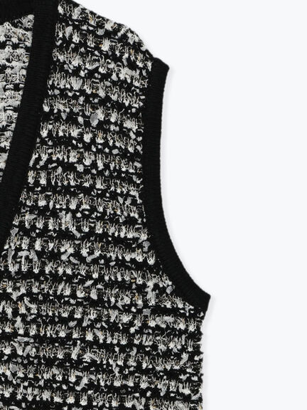 ツイード風ニットジレ（オフホワイト/ブラック/ネイビー）｜sm2rhythm（サマンサモスモス リズム）通販