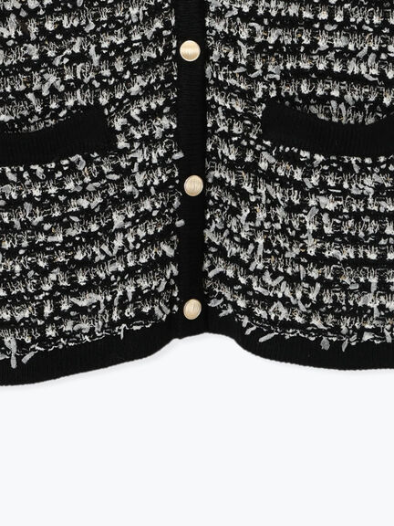 ツイード風ニットジレ（オフホワイト/ブラック/ネイビー）｜sm2rhythm（サマンサモスモス リズム）通販