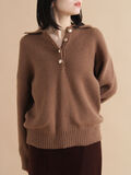 モヘヤライク衿付ニットプルオーバー(ブラウン)|sm2rhythm(サマンサモスモス リズム)通販