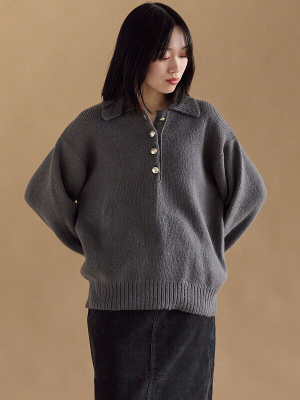 INSCRIRE 襟付きニット INSCRIRE 襟付きニット INSCRIRE＞FAIRISLE POLO COLLAR KNIT/ニット