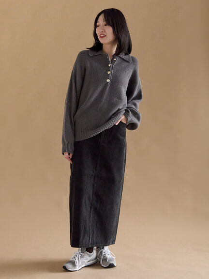 モヘヤライク衿付ニットプルオーバー（チャコールグレー/ブラウン/イエロー）｜sm2rhythm（サマンサモスモス リズム）通販