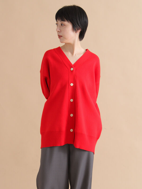 セール】 スポンジニットカーディガン（ブラック/レッド/ブルー