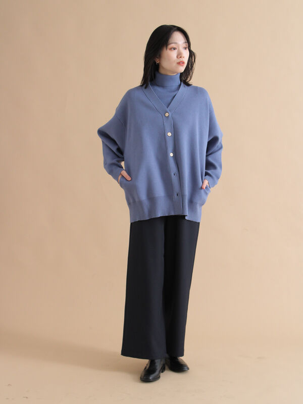 スポンジニットカーディガン（ブラック/レッド/ブルー/トップス