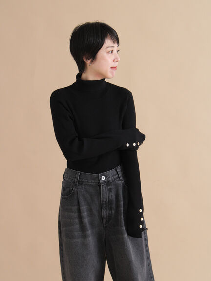 袖ボタンリブニットプルオーバー（ブラック/レッド/ブルー）｜sm2rhythm（サマンサモスモス リズム）通販