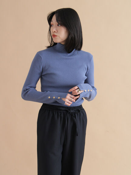 袖ボタンリブニットプルオーバー（ブラック/レッド/ブルー）｜sm2rhythm（サマンサモスモス リズム）通販