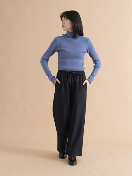 袖ボタンリブニットプルオーバー（ブラック/レッド/ブルー）｜sm2rhythm（サマンサモスモス リズム）通販