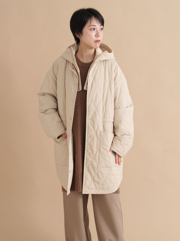 セール】 キルトレイヤードジャケット（ブラック/ベージュ/カーキ