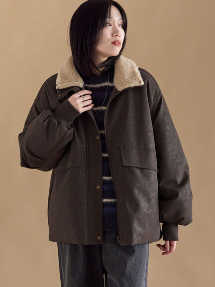 レザーライクミリタリージャケット（ブラック/ブラウン/カーキ）｜sm2rhythm（サマンサモスモス リズム）通販