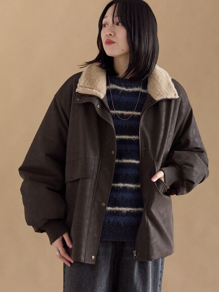 レザーライクミリタリージャケット（ブラック/ブラウン/カーキ）｜sm2rhythm（サマンサモスモス リズム）通販