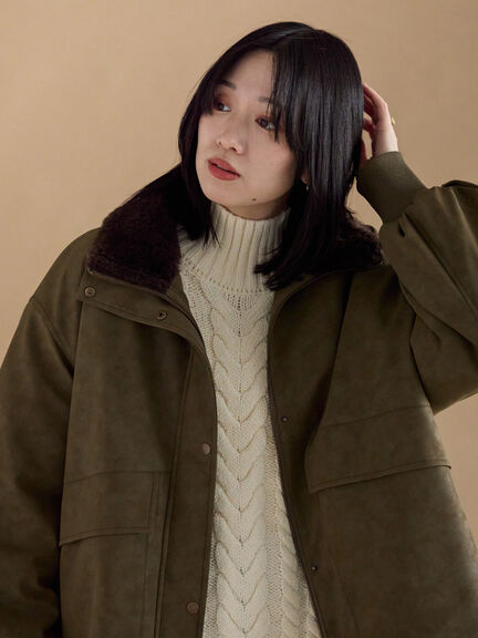 レザーライクミリタリージャケット（ブラック/ブラウン/カーキ）｜sm2rhythm（サマンサモスモス リズム）通販