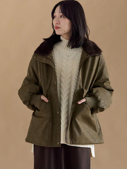 レザーライクミリタリージャケット（ブラック/ブラウン/カーキ）｜sm2rhythm（サマンサモスモス リズム）通販