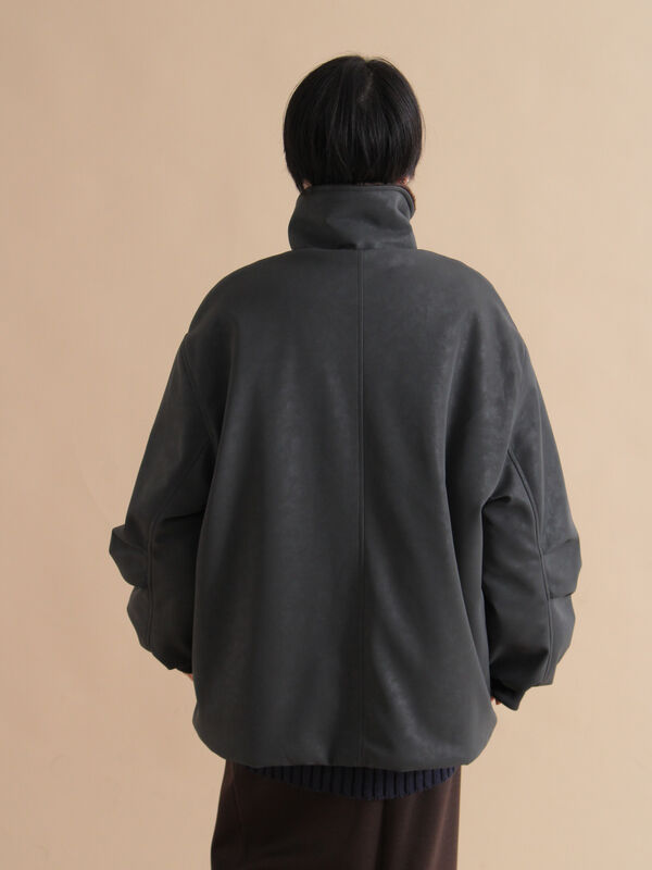 セール】 レザーライクミリタリージャケット（ブラック/ブラウン