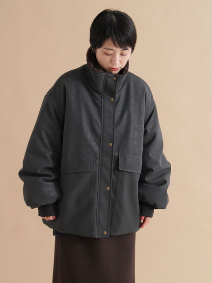 レザーライクミリタリージャケット（ブラック/ブラウン/カーキ）｜sm2rhythm（サマンサモスモス リズム）通販