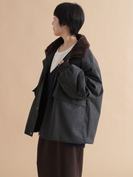 レザーライクミリタリージャケット（ブラック/ブラウン/カーキ）｜sm2rhythm（サマンサモスモス リズム）通販